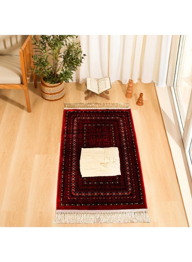 سجادتي سجادة صلاة بتصميم السدو 8 مم تراثية ومريحة مع جلال صلاة مريحة وعالية الجودة - Image 2